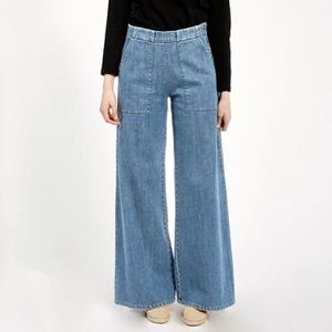 Loup Long Sabrina Pants in Bleach Indigo Medium